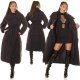 Geaca dama de iarna lunga, matlasata, neagra, cu guler lat, Guliz 8 - jojofashion.ro