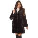 Geaca dama de iarna midi, blana eco neagra, cu gluga, Lyubima 2 - jojofashion.ro