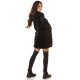 Geaca dama de iarna midi, blana eco neagra, cu gluga, Lyubima 7 - jojofashion.ro