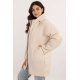 Geaca dama de iarna midi, din fas si catifea, bej, cu gluga, Korry Geaca dama de iarna midi, din fas si catifea, bej, cu gluga, Korry 3 - jojofashion.ro