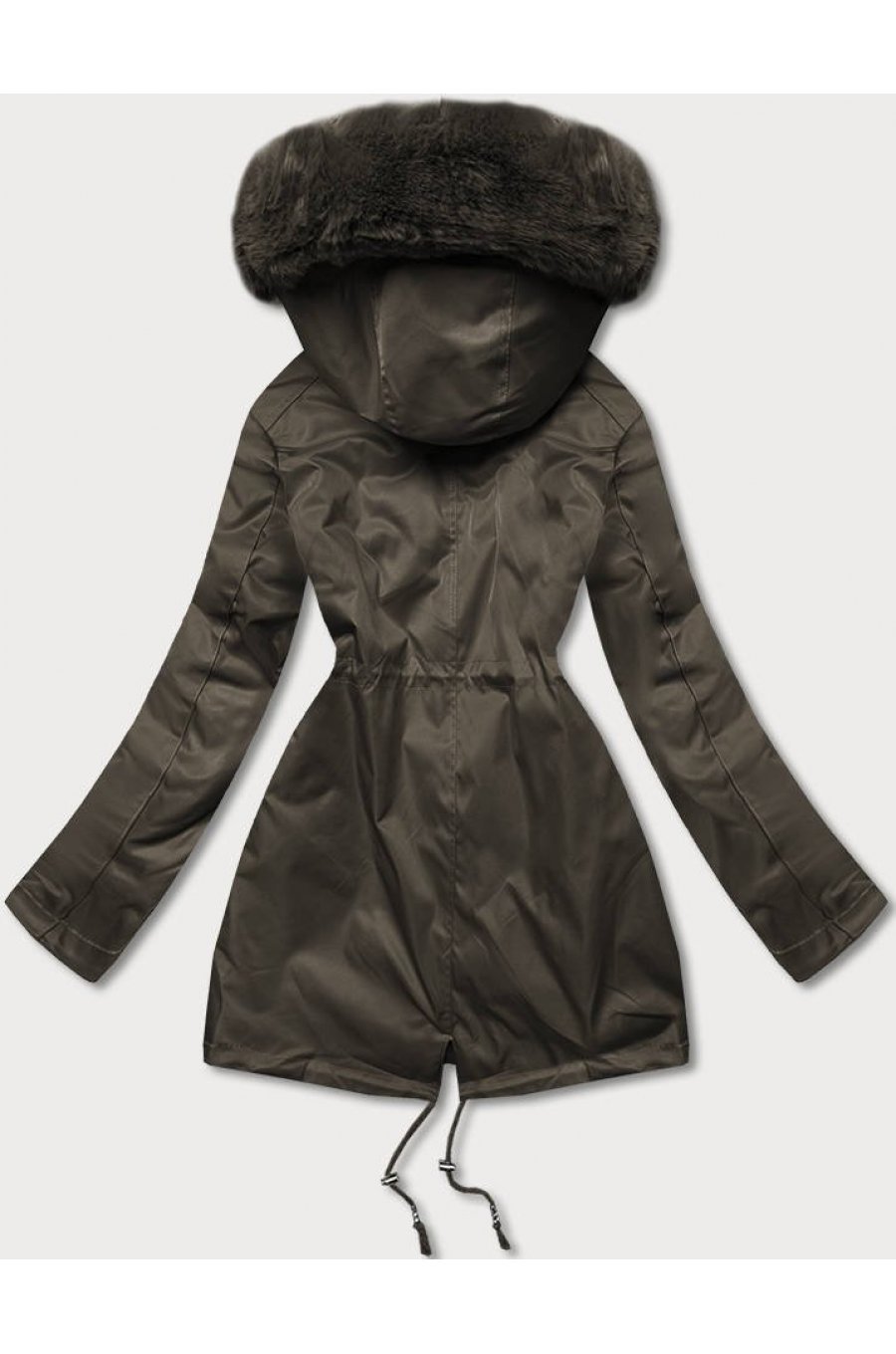 Geaca dama de iarna, kaki, parka, cu gluga si blanita, Varma Geaca dama de iarna, kaki, parka, cu gluga si blanita, Varma 2 - jojofashion.ro