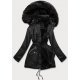 Geaca dama de iarna, neagra, parka, cu gluga si blanita, Varma 2 - jojofashion.ro