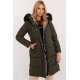 Geaca dama de iarna parka lunga, kaki, cu blanita la gluga, Viky1 Geaca dama de iarna parka lunga, kaki, cu blanita la gluga, Viky1 2 - jojofashion.ro