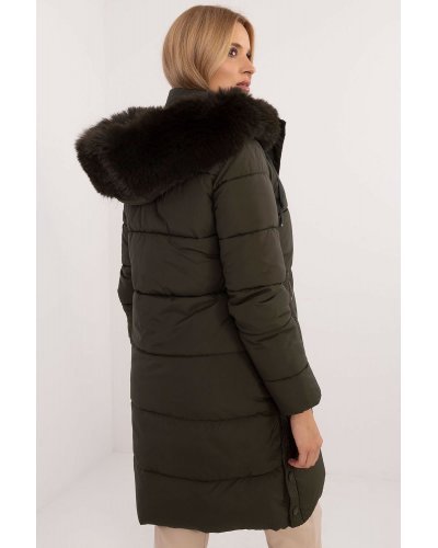 Geaca dama de iarna parka lunga, kaki, cu blanita la gluga, Viky1 Geci dama, Geaca dama de iarna parka lunga, kaki, cu blanita la gluga, Viky1 - jojofashion.ro