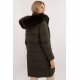 Geaca dama de iarna parka lunga, kaki, cu blanita la gluga, Viky1 Geaca dama de iarna parka lunga, kaki, cu blanita la gluga, Viky1 3 - jojofashion.ro