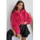 Geaca dama de iarna scurta, blana eco, roz fucsia, cu buzunare si gluga, Rosary Geaca dama de iarna scurta, blana eco, roz fucsia, cu buzunare si gluga, Rosary 2 - jojofashion.ro
