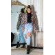 Geaca dama de iarna scurta, din nylon, leopard print, bomber, crop, Esmeray 4 - jojofashion.ro