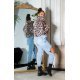 Geaca dama de iarna scurta, din nylon, leopard print, bomber, crop, Esmeray 7 - jojofashion.ro