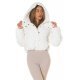 Geaca dama de iarna, scurta, matlasata, alba, cu gluga, Minnie Geaca dama de iarna, scurta, matlasata, alba, cu gluga, Minnie 2 - jojofashion.ro