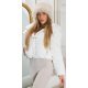 Geaca dama de iarna, scurta, matlasata, alba, cu gluga, Minnie Geaca dama de iarna, scurta, matlasata, alba, cu gluga, Minnie 4 - jojofashion.ro