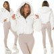 Geaca dama de iarna, scurta, matlasata, alba, cu gluga, Minnie Geaca dama de iarna, scurta, matlasata, alba, cu gluga, Minnie 6 - jojofashion.ro