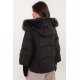Geaca dama de iarna, scurta, matlasata, neagra, cu gluga si blanita, Aaralyn 4 - jojofashion.ro