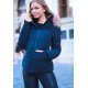 Geaca dama de iarna scurta, neagra, matlasata, cambrata, cu gluga si blanita roz, Pinky 4 - jojofashion.ro