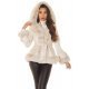 Geaca dama de iarna, scurta, piele eco bej, cu gluga si blanita, Musse 2 - jojofashion.ro