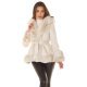 Geaca dama de iarna, scurta, piele eco bej, cu gluga si blanita, Musse 4 - jojofashion.ro