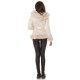 Geaca dama de iarna, scurta, piele eco bej, cu gluga si blanita, Musse 6 - jojofashion.ro