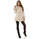 Geaca dama de iarna scurta, piele eco intoarsa, bej, cu gluga, Jaya 4 - jojofashion.ro
