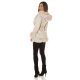 Geaca dama de iarna scurta, piele eco intoarsa, bej, cu gluga, Jaya 5 - jojofashion.ro