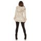 Geaca dama de iarna scurta, piele eco intoarsa, bej, cu gluga, Jaya 8 - jojofashion.ro