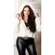 Geaca dama de iarna, scurta, piele si blana eco bej, cu gluga, Asgerda Geaca dama de iarna, scurta, piele si blana eco bej, cu gluga, Asgerda 3 - jojofashion.ro