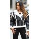 Geaca dama de iarna scurta, tip cojoc, piele eco neagra cu blana alba, Shana 2 - jojofashion.ro