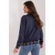 Geaca dama de primavara scurta, din bumbac si fas, bleumarin, matlasata, Bushra 4 - jojofashion.ro