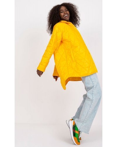 Geaca dama de toamna, matlasata, midi, din fas, galbena, Ronia Geci dama, Geaca dama de toamna, matlasata, midi, din fas, galbena, Ronia - jojofashion.ro