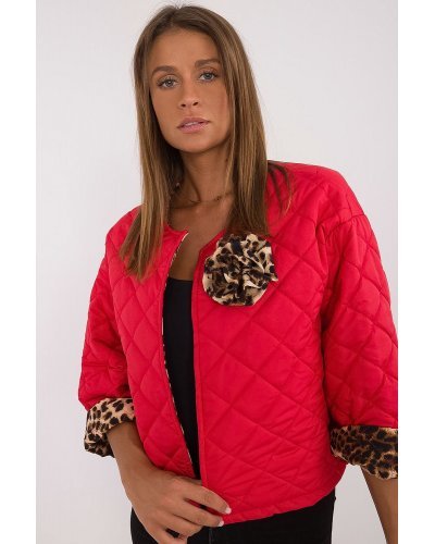 Geaca dama de toamna, matlasata, rosie, Sylvana1 Geci dama, Geaca dama de toamna, matlasata, rosie, Sylvana1 - jojofashion.ro