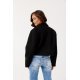 Geaca dama de toamna scurta, neagra, cu revere si nasturi mari, Renate 6 - jojofashion.ro
