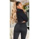 Geaca dama de toamna, scurta, neagra, din blugi, Giovanna Geaca dama de toamna, scurta, neagra, din blugi, Giovanna 3 - jojofashion.ro
