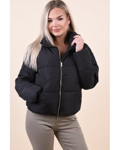 Geaca dama neagra scurta Sarkas Geci dama, Geaca dama neagra scurta Sarkas - jojofashion.ro