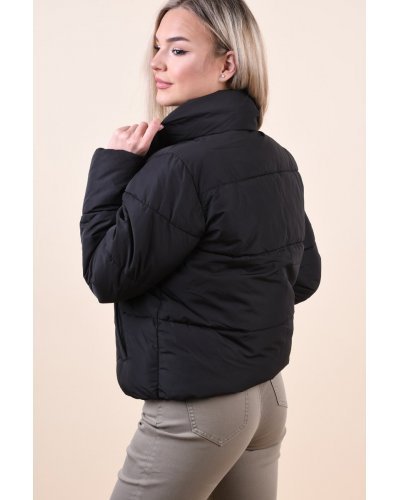 Geaca dama neagra scurta Sarkas Geci dama, Geaca dama neagra scurta Sarkas - jojofashion.ro