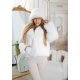 Geaca dama scurta, din blana eco, alba, Kalista 6 - jojofashion.ro