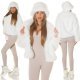 Geaca dama scurta, din blana eco, alba, Kalista 7 - jojofashion.ro
