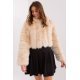 Geaca dama scurta, din blana eco, bej, cu gluga, Lubelle1 Geaca dama scurta, din blana eco, bej, cu gluga, Lubelle1 2 - jojofashion.ro