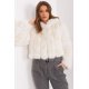 Geaca dama scurta, din blana eco, ecru, cu gluga, Lubelle9 Geaca dama scurta, din blana eco, ecru, cu gluga, Lubelle9 2 - jojofashion.ro