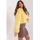 Geaca dama scurta, din blana eco, galbena, cu gluga, Lubelle7 Geaca dama scurta, din blana eco, galbena, cu gluga, Lubelle7 3 - jojofashion.ro