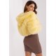 Geaca dama scurta, din blana eco, galbena, cu gluga, Lubelle7 Geaca dama scurta, din blana eco, galbena, cu gluga, Lubelle7 4 - jojofashion.ro