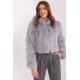 Geaca dama scurta, din blana eco, gri, cu gluga, Lubelle6 Geaca dama scurta, din blana eco, gri, cu gluga, Lubelle6 2 - jojofashion.ro