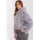 Geaca dama scurta, din blana eco, gri, cu gluga, Lubelle6 Geaca dama scurta, din blana eco, gri, cu gluga, Lubelle6 3 - jojofashion.ro