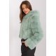 Geaca dama scurta, din blana eco, menta, cu gluga, Lubelle10 Geaca dama scurta, din blana eco, menta, cu gluga, Lubelle10 3 - jojofashion.ro