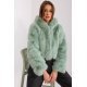 Geaca dama scurta, din blana eco, menta, cu gluga, Lubelle10 Geaca dama scurta, din blana eco, menta, cu gluga, Lubelle10 5 - jojofashion.ro