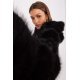 Geaca dama scurta, din blana eco, neagra, cu gluga, Lubelle 4 - jojofashion.ro