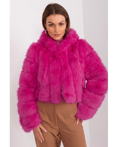 Geaca dama scurta, din blana eco, roz fucsia, cu gluga, Lubelle2 Geci dama, Geaca dama scurta, din blana eco, roz fucsia, cu gluga, Lubelle2 - jojofashion.ro