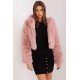 Geaca dama scurta, din blana eco, roz prafuit, cu gluga, Lubelle5 Geaca dama scurta, din blana eco, roz prafuit, cu gluga, Lubelle5 3 - jojofashion.ro