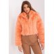 Geaca dama scurta, din blana eco, somon, cu gluga, Lubelle11 Geaca dama scurta, din blana eco, somon, cu gluga, Lubelle11 2 - jojofashion.ro