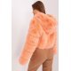 Geaca dama scurta, din blana eco, somon, cu gluga, Lubelle11 Geaca dama scurta, din blana eco, somon, cu gluga, Lubelle11 4 - jojofashion.ro
