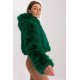Geaca dama scurta, din blana eco, verde, cu gluga, Lubelle3 Geaca dama scurta, din blana eco, verde, cu gluga, Lubelle3 3 - jojofashion.ro
