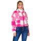 Jacheta dama crop roz cu model in carouri Lizy Jacheta dama crop roz cu model in carouri Lizy 2 - jojofashion.ro