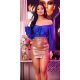 Crop top albastru cu umerii goi LatinaLook Crop top albastru cu umerii goi LatinaLook 6 - jojofashion.ro